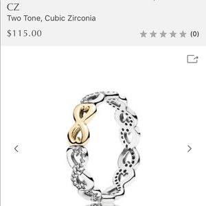 Pandora silver and gold plated eternity ring